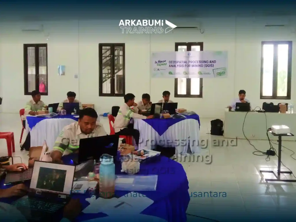 Dokumentasi Pelatihan "Geospatial Processing and Analysis for Mining (QGIS)" bersama PT Pesona Khatulistiwa Nusantara di Kab. Bulungan, Kalimantan Utara dengan instruktur Esa Angger Winasis dan asisten instruktur Ahmad Nur Aly dan Riva Nur Rohmatulloh