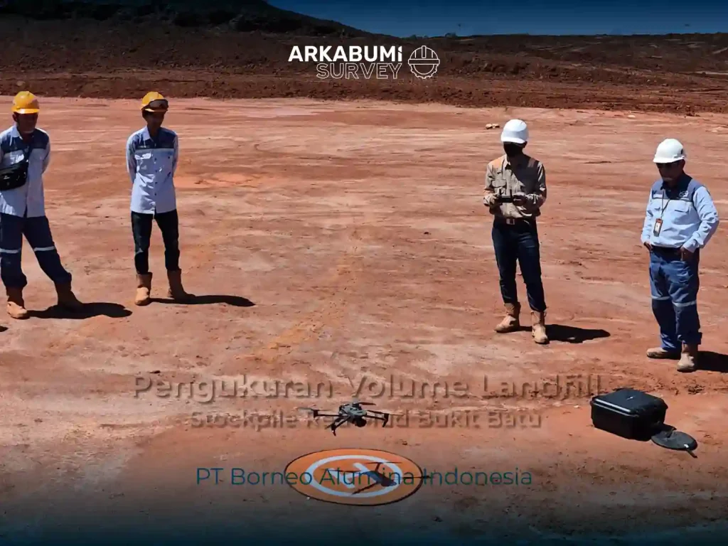 Dokumentasi "Jasa Survey Pengukuran Volume Landfill Red Mud Bukit Batu" pada Juni 2026 di Site PT Borneo Alumina Indonesia